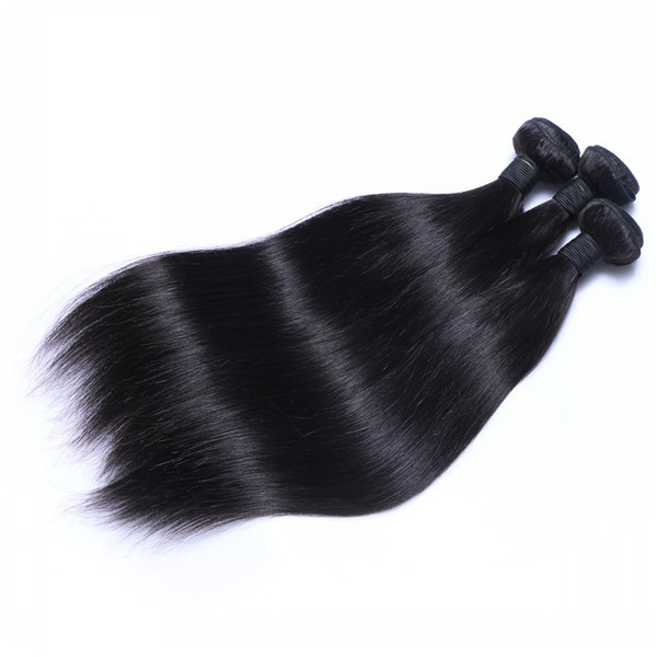 Double Drawn Full End Hair Weave Virgin Human Hair Brazilian Hair Bundles With Closure LM396 